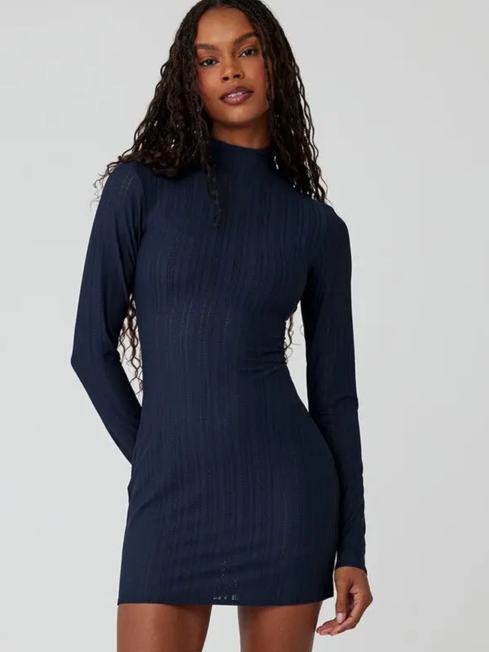 NWOT ALO YOGA Euphoria Long Sleeve Dress in Blue, Size M